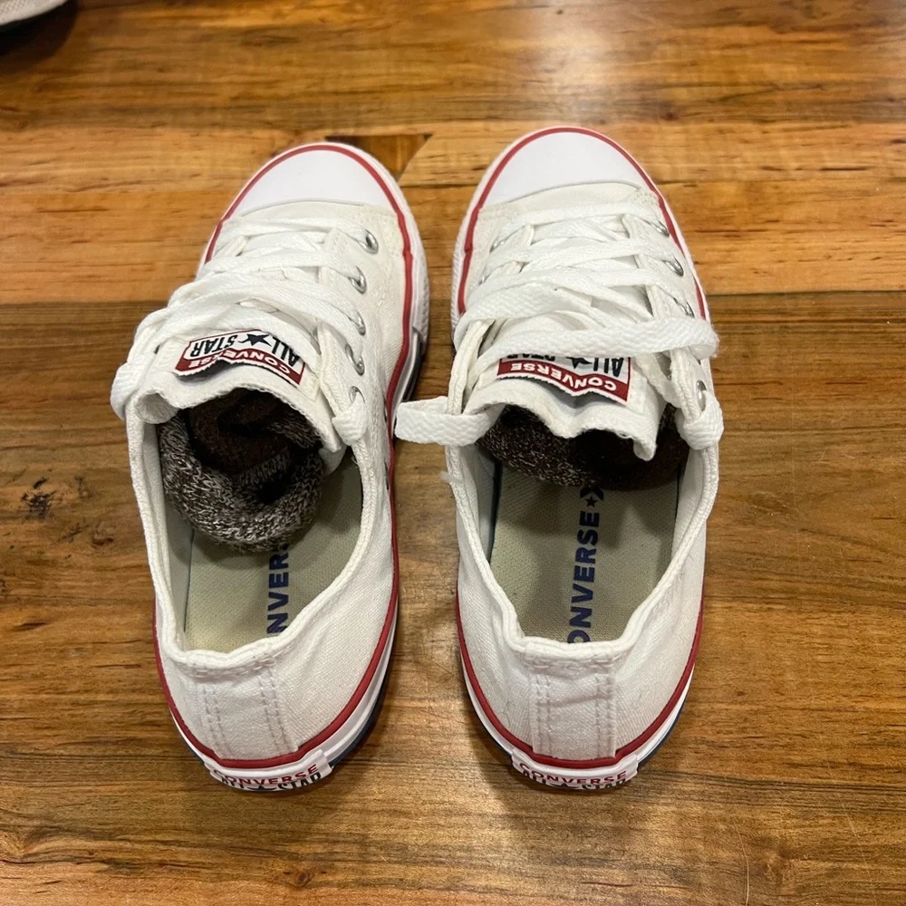 Converse Kids White and Red Sneakers